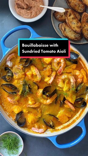 Justin Chapple's Bouillabaisse with Sundried Tomato Aioli Recipe