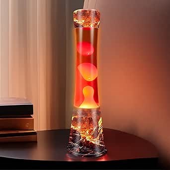 Motion Light, 16inches Volcano Lamp with Orange Liquid Red Wax Cool Night Lights Home Bedroom Office Decor Holiday Presents Lava Lamps for Adults