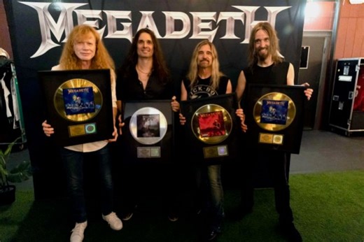 Watch MEGADETH Receive Platinum And Gold Records After Los Angeles Concert