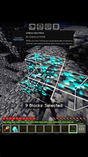 Stop wasting time. Mine the whole vein at once. ⛏️ #MinecraftBedrock #Aesthetic"