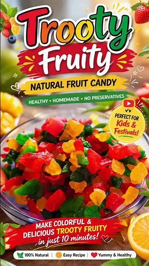 🌈 Trooty Fruity Recipe 🍬 | Natural Fruit Candy at Home in 10 Minutes!#trootyfruity #fruitcandy