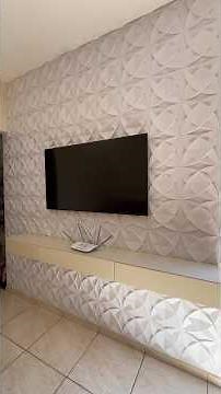 Colocamos placas 3d de pvc na sala By Carla Dias