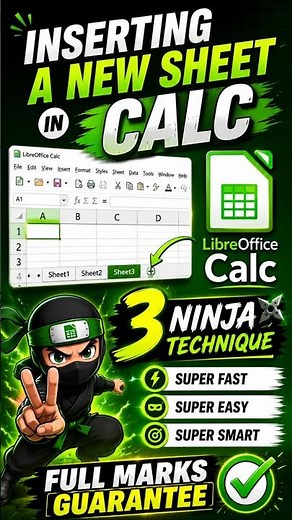 Insert a New Sheet in LibreOffice Calc | Electronic Spreadsheet | Class 10 IT 402 | #Shorts