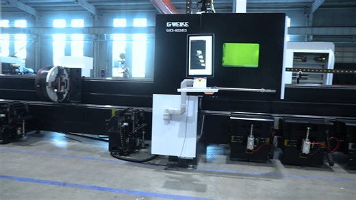 🚀Gweike T3 Series – Industrial Fiber Tube Cutting Machine Cut steel and alloy pipes precisely, efficiently, and up to 12 meters long. 💪 Heavy-Duty Stability: Side-mounted pneumatic chuck lowers the center of gravity for smooth, stable cutting. 🔧 Zero Tailings Cutting: 350mm pneumatic chucks securely clamp pipes without damage. ⚡ Versatile Cutting: Round, square, rectangular pipes, channel steel, angle steel, I-beams – one machine does it all. 🤖 Flexible Loading: Optional semi-automatic or fu