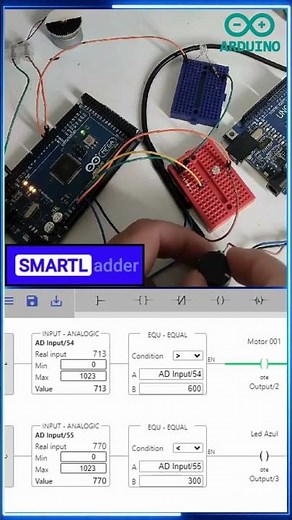 Arduino Analog Input SMARTLADDER #automation #arduino #smartladder #ladder #programação #clp #iot