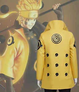 Naruto Nine Tails Chakra Mode Coat | Anime Cotton Cloak | Cosplay Costume Robe - Etsy