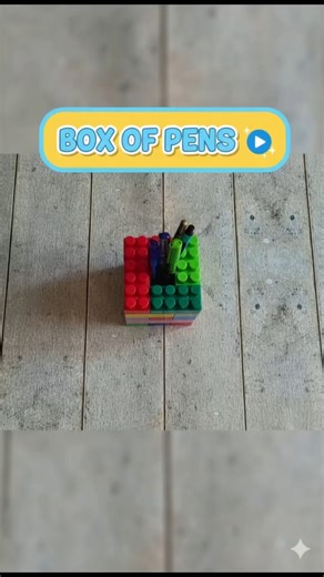Building a Box of Pens with Bricks 🖊️ | #Shorts