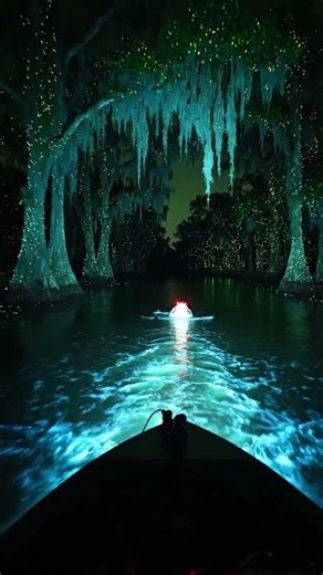 Alligator Syncs With Glowing Swamp Waters