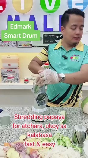 Edmark Smart Drum Vegetable Cutter: Shredding Papaya for Atchara Fast & Easy