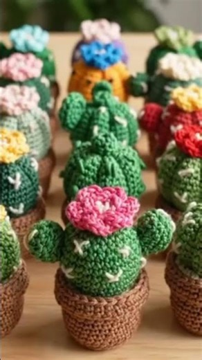 Mini Crochet Cactus Pattern for Beginners | Easy Amigurumi Desk Decor #amigurumitoday #craftycorner