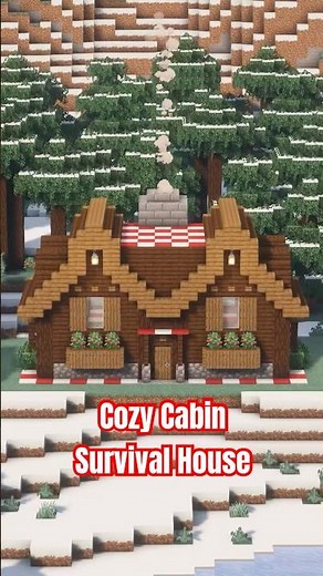 Minecraft Cozy Cabin Survival House ❄