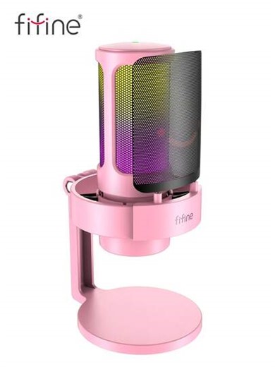 AmpliGame Gaming Microphone, USB Computer Microphone For Streaming, Podcasting, Recording, Condenser Desktop Mic With RGB Control, Touch Mute, Headphone Jack, Pop Filter And Stand - FIFINE A8 Pink | SHEIN