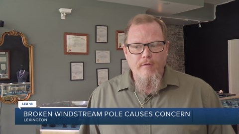 Broken Windstream pole causing concern