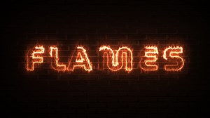 Download Flames fire text with brick background for technology background for free