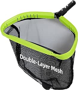 Sepetrel Pool Net,Professional Swimming Pool Leaf Skimmer Nets for Cleaning with Double-Layer Deep Big Bag,Heavy Duty Aluminum Frame & Handle Rake(Pole Not Included)