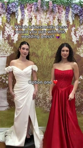 Which bridesmaids dress would you pair with this wedding dress? 💌