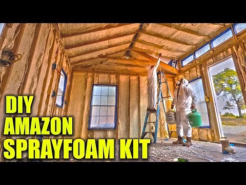 Shed To Tiny House - DIY Amazon Sprayfoam Kit - What A Mess!