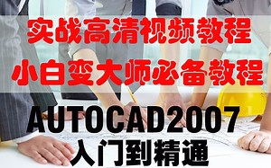 Autocad2007小白变大师高清入门教程 200套经典案例 cad绘图方法技巧大全 cad基础教程 cad练习题必备教程 cad自学教程