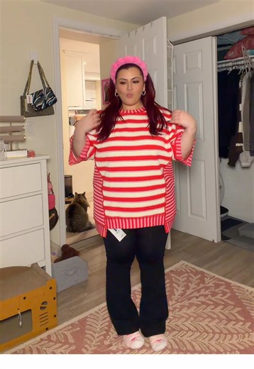 Trying On a Sweater: Cute or Circus Clown?