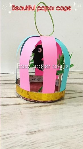 Beautiful cage craft✨/Craft Ideas for home decoration #shorts​ #homedecor​ #craft​ #birdcage​ #diy​