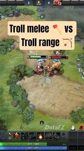 Troll Warlord Melee 🪓 vs Ranged 🏹 – Who Will Win?😱#dota2 #shorts #gaming #viral #dota2gameplay #dota