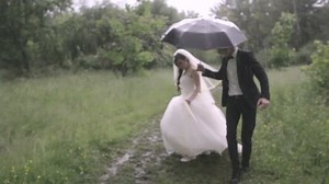 wedding in the rain