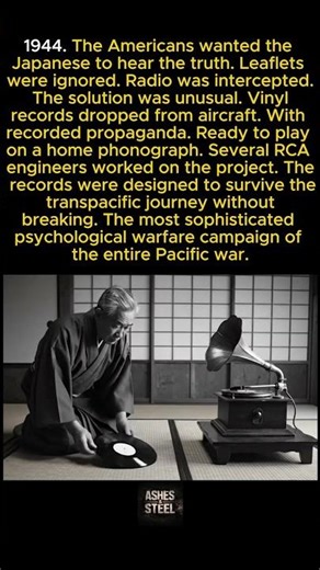 The Americans dropped vinyl records over Japan with recorded propaganda for phonographs