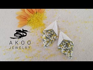 Peyote triangle earrings tutorial #13(beaded tutorials)