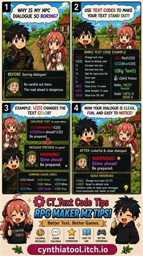 RPG Maker MZ Text Code Tips: Make NPC Dialogue Stand Out!