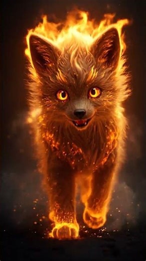 Fiery Fox Creature Emerges From Flames In Stunning Cinematic Shot #shorts #viral