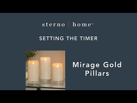 Mirage Gold LED Flameless Pillars: Setting the Timer