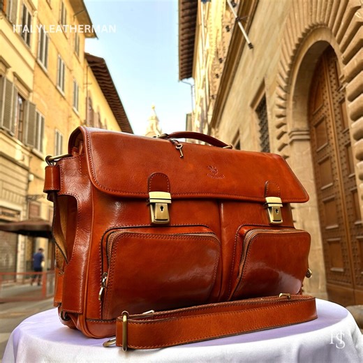Italian Handmade Leather Briefcase Bags for Men, Made in Italy - Etsy