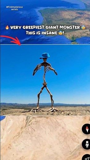 🔥I Found Very Creepy Giant Monster On Google Earth 🌍! #shorts #findmysterioussecrets #earth #maps