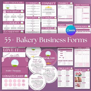 Bakery Business Bundle, Cake Order Forms, Thank You Cards, Bakery Branding Kit, QR Code Sign, Price List, Daily Planner, Cake Care Cards - Etsy