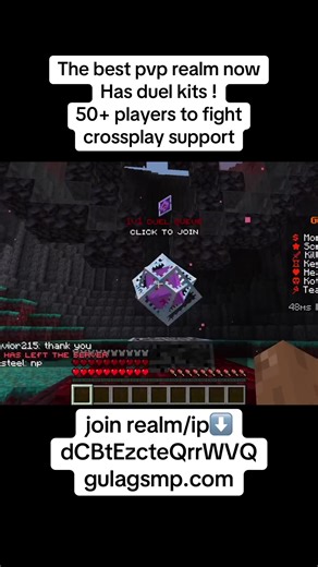 new kits on our smp #fyp #minecraft #bedrock #java Realm Code: dCBtEzcteQrrWVQ Java IP: gulagsmp.com Discord: uZWHhdWUPn