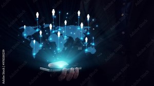 Business person engages in networking, building valuable connections. Effective people networking strategies to broaden professional network and opportunities UUID