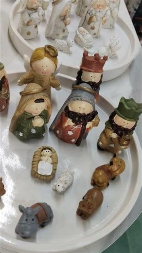 Nativity figures in colour clay