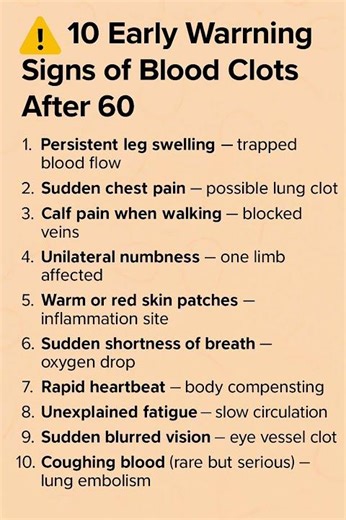 ⚠️ 10 Early Warning Signs of Blood Clots After 60 | Seniors Health Alert