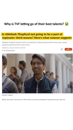 Sarcasm on Instagram: "Why do the best one have to go always 🥺 #TVF #TVFAspirants #TheViralFever"