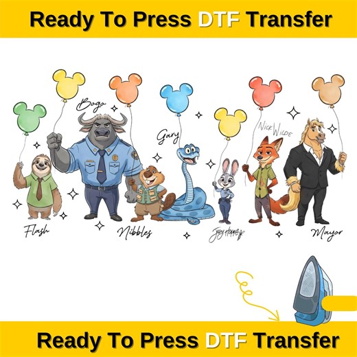 Zootopia Balloons DTF Transfers, Disney Zootopia Dtf, Ready to Press - Etsy Canada