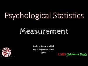 Psy320: Measurement