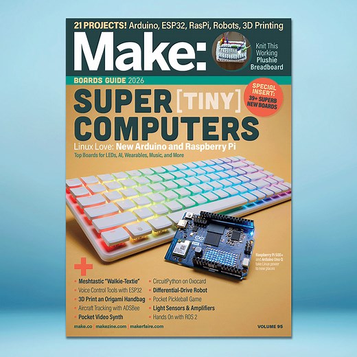 Access 1000 Projects! Master 3D printing, create your own PCB designs, or dive into A.I. projects! Make:, the official voice of Maker Faire, provides insider tips, inspiration, and tool reviews to help you bring ideas to life. Get your Instant FREE GIFT: The Best of Vol. 2 (65 Top Projects!) when you Subscribe Today! | Make: Magazine