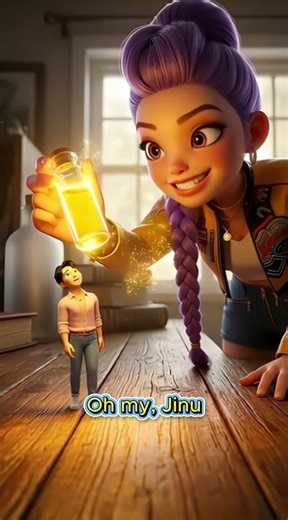 Rumi Purple Hair Girl Giant Lab Story Transformation. #Rumi #kpop #trending #disney #jinu