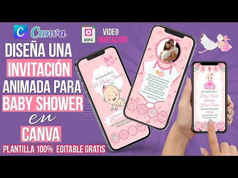 How to MAKE an ANIMATED INVITATION or VIDEO INVITATION for BABY SHOWER with CANVA | FREE TEMPLATE