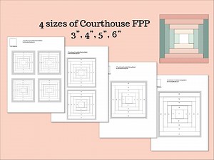 Courthouse Quilt Block, PDF, Foundation Paper Pieced, FPP Pattern, 6-inch Block, 5-inch, 4-inch, 3-inch, Mini Quilt, Block, Small - Etsy