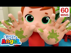 Wash Wash Wash Your Hands | Little Angel Sing Along | Learn ABC 123 Cartoons | Moonbug Kids