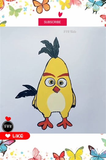 Easy Chuck Painting shorts for kids| Fun Angry Birds Character Art| Yellow Bird Painting shorts