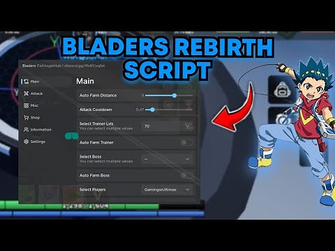 BEST Bladers Rebirth Script Auto Farm Rock Player and Trainer | Roblox Mobile and PC