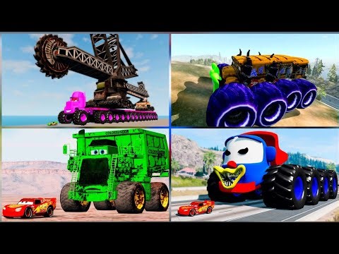 Lightning McQueen vs Giant Monster Truck! 🚗 Color Challenge Cars Battle Epic Fight