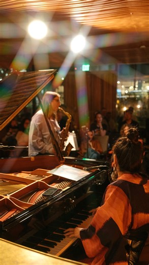 Last weekend, pianist @mikimikiyummy led her trio with Pablo Menares and Jimmy Macbride, joined by special guest Alden Hellmuth, performing original compositions and American songbook classics with a twist. 📍 Check out upcoming shows at samfirstbar.com | Sam First